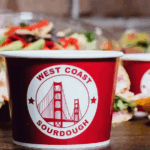 West Coast Sourdough Fontana storefront at Sierra Lakes Shopping Corridor, showcasing fresh sandwiches, soups, and salads.