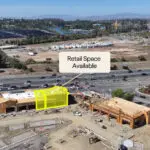 Aerial view of available retail space at Fairview Plaza along Interstate 80 in Vallejo, California.