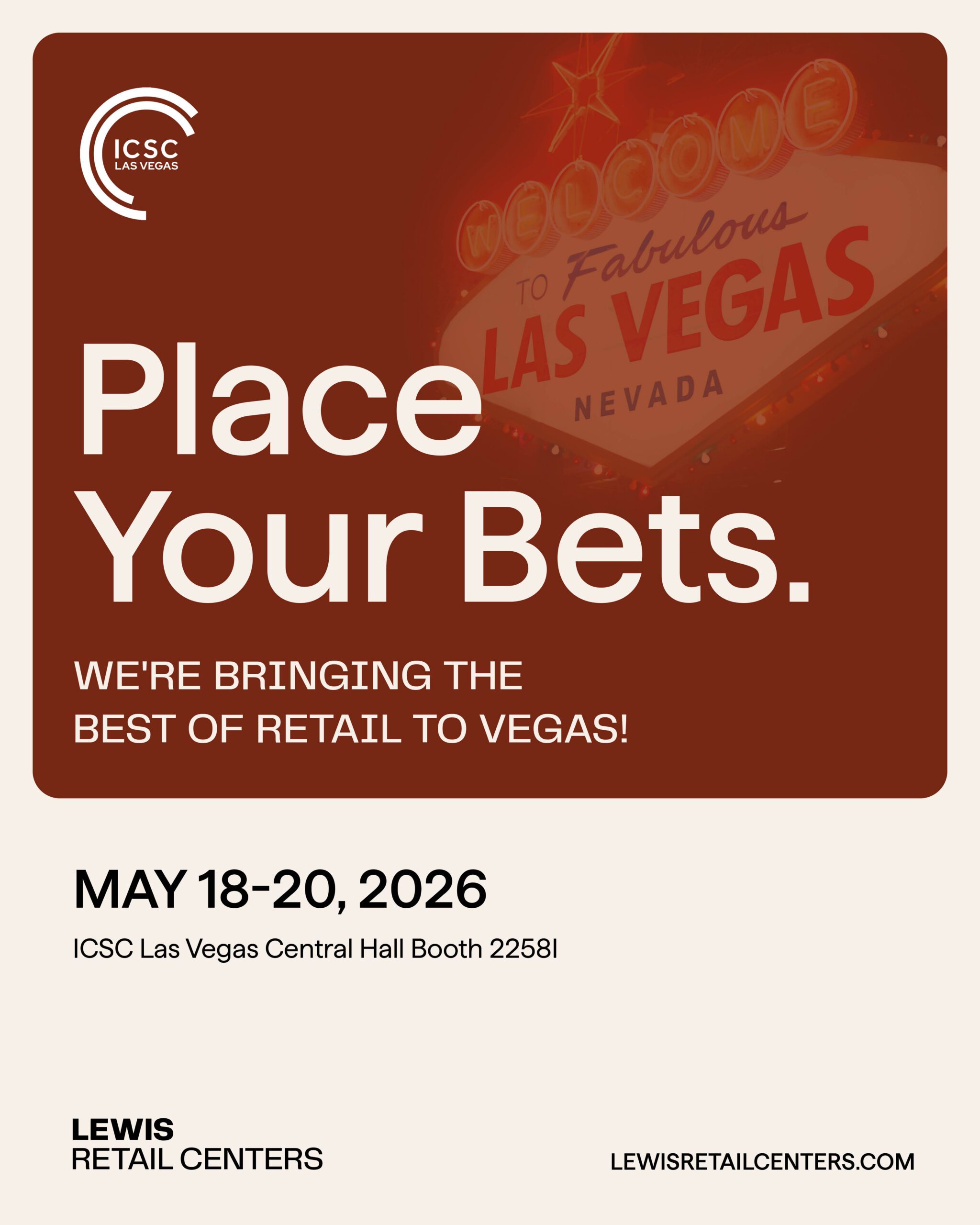 Meet Lewis Retail Centers at ICSC Las Vegas 2026 - Lewis Retail Centers